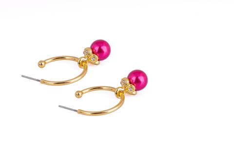 Hovedbilde 60178 &Oslash;redobber, ring, rosa perle med flotte ...